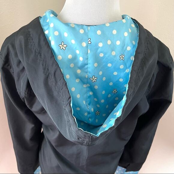 Vintage Walt Disney EMBROIDERED FLORAL Minnie Mouse Black Park Rain Jacket Small - Picture 3 of 13